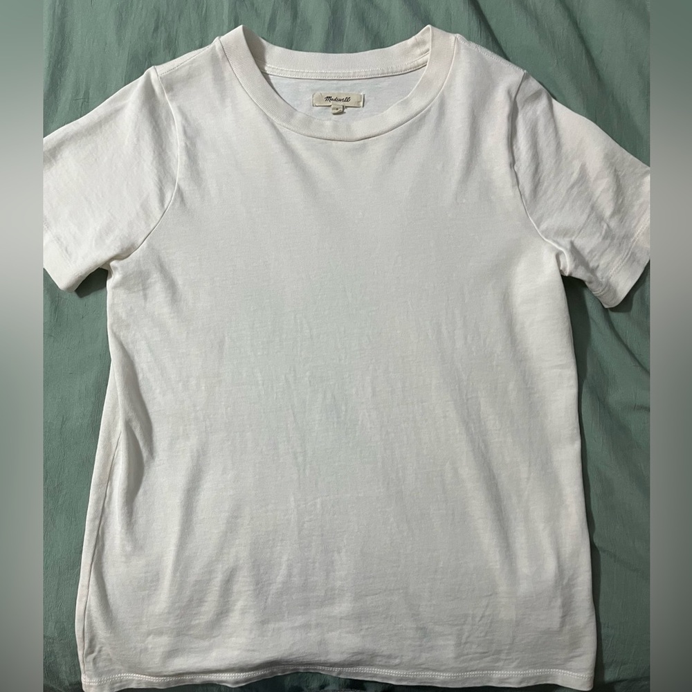 Madewell off-white shirt sleeve shirt small